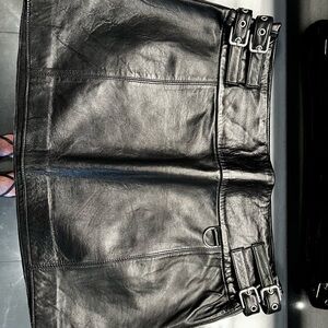 Zara Black Mini Skirt with Buckle Accents